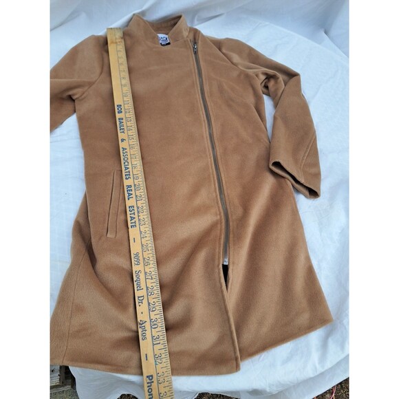 Jack By BB Dakota Womens Long Coat Jacket Asymmetrical Full Zip Tan SOFT M - Picture 6 of 7